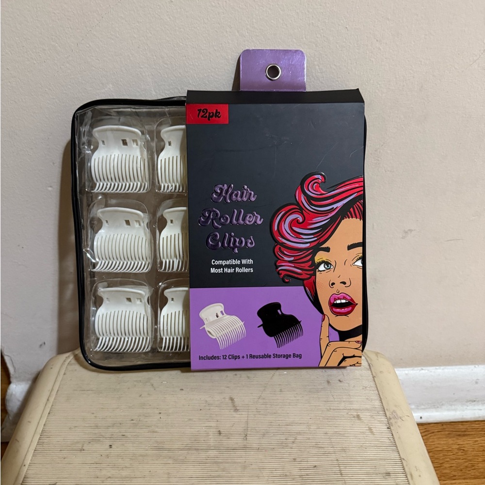 Stylish Hair Roller Clips - White and Black